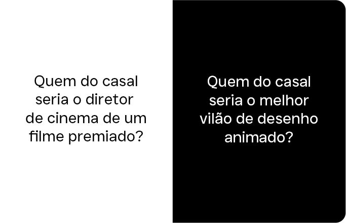 Carta de exemplo do jogo Quem do Casal