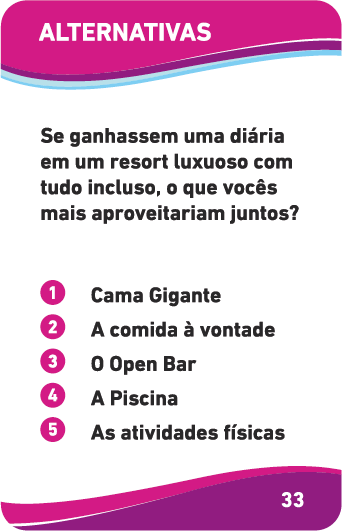 Carta Alternativas do jogo Conectados